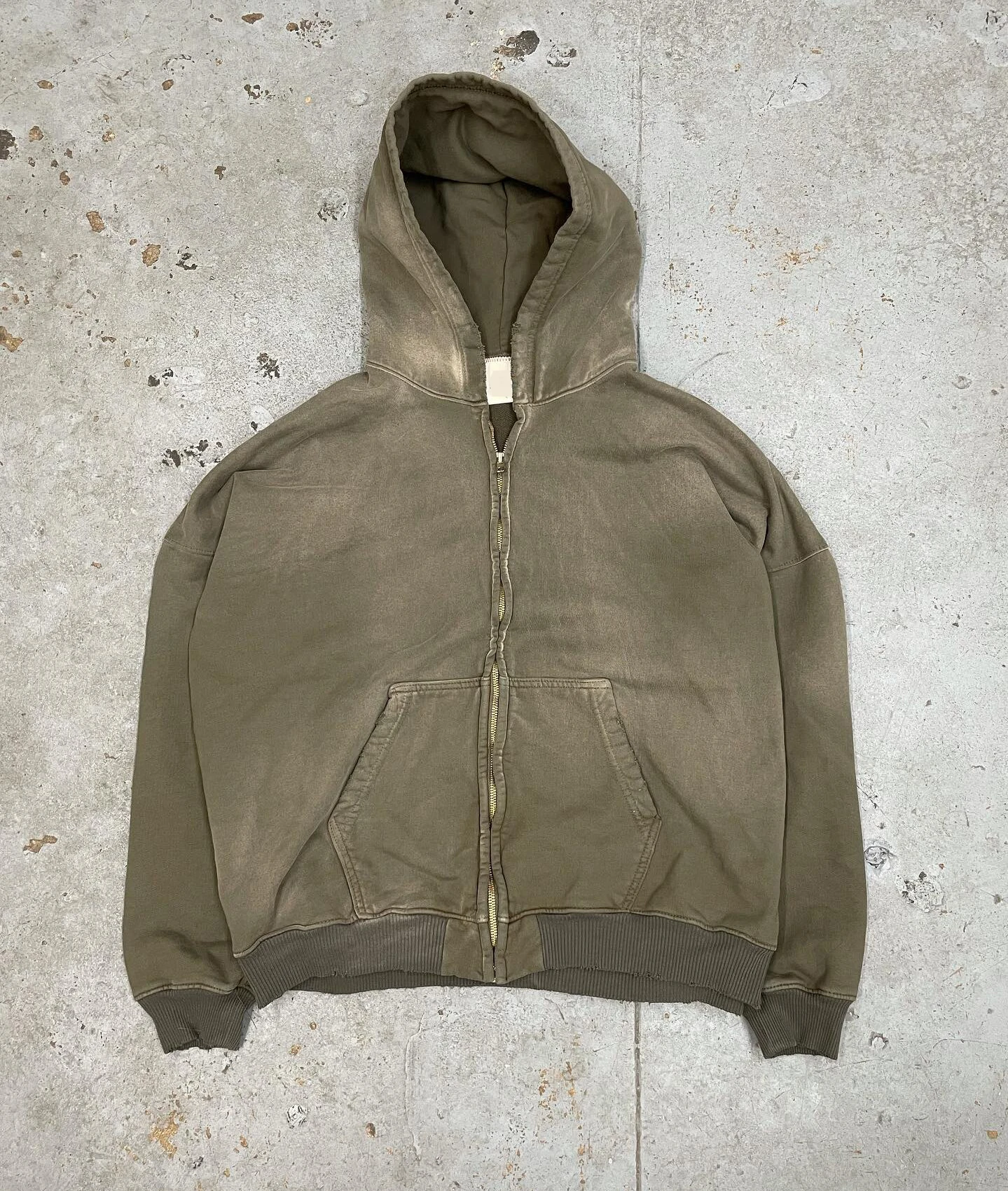 Custom Zipper Hoodie Jacket Cotton French Terry Sweatshirts Blank Full Zip up Vintage Acid Wash Distressed Hoodies for Men gallery 6