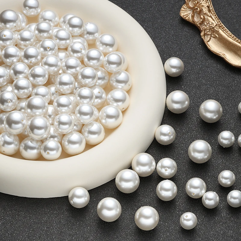 Beads Costume Jewelry Making Supplies Wholesale Round White