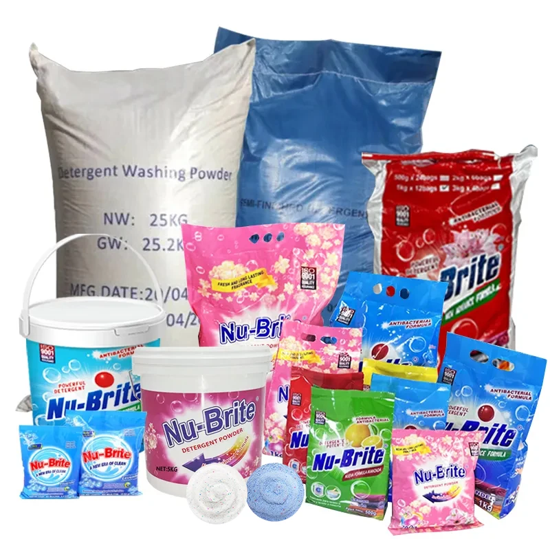 OEM Bulk Wholesale 15KG Detergente En Polvo a Granel Disposable Washing Detergent Powder for Home and Apparel Cleaning Products
