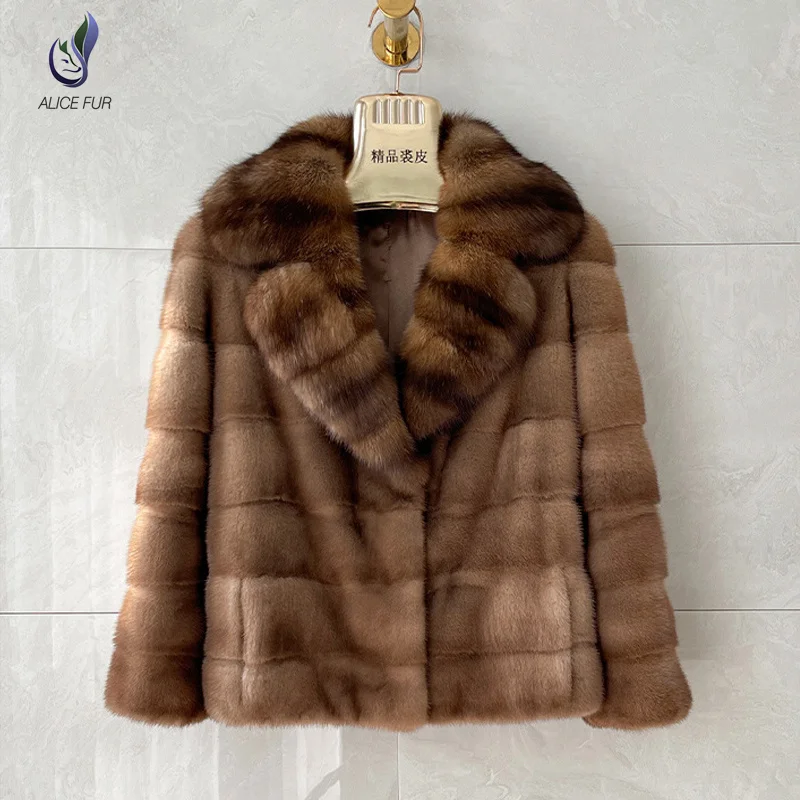 Factory Supply Natural Mink Fur Jacket Fashion Women Real Mink Fur Coat ...