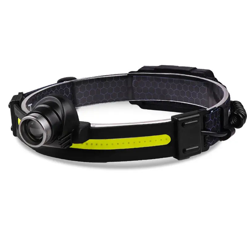 Rechargeable Zoom LED Headlamp Hand Motion Sensor Outdoor Headlamp