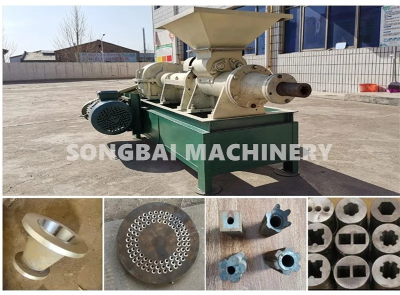 Charcoal Briquette Press Extruder Machine Production Line Cube Hexagon