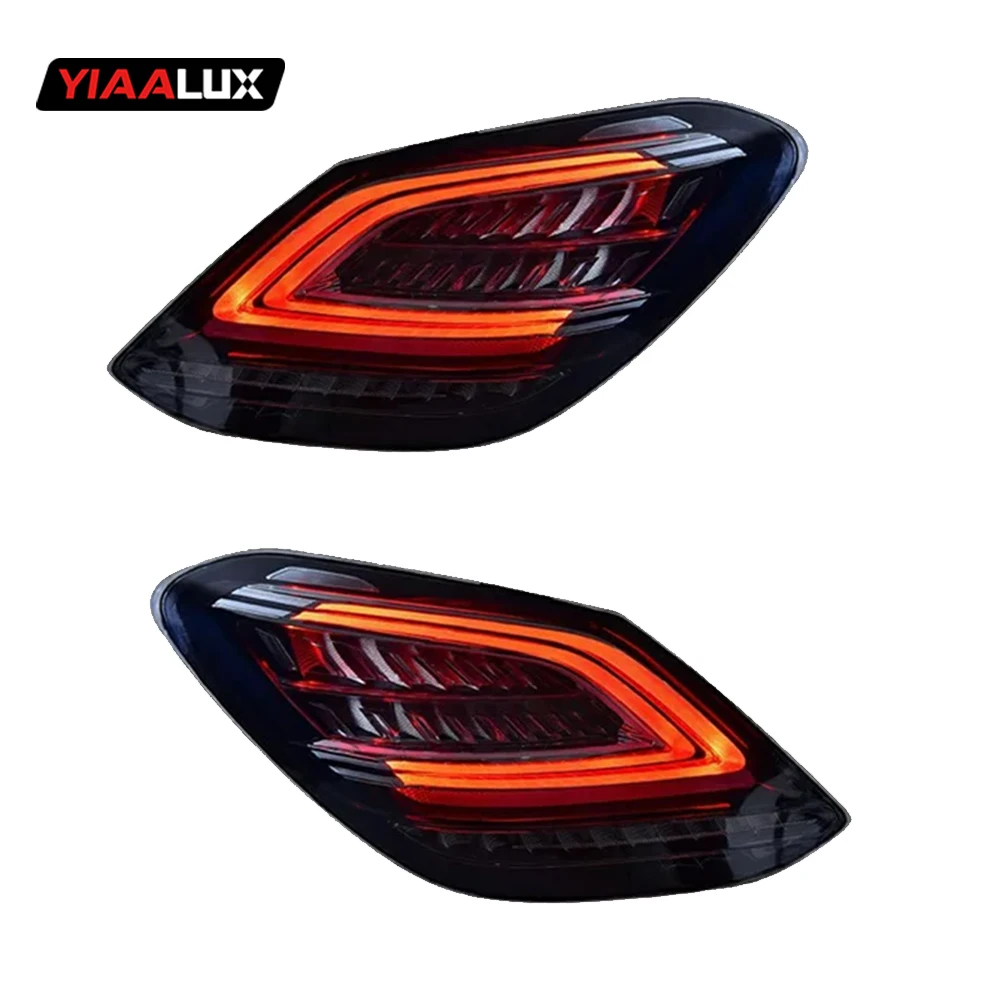 Factory wholesale 12v New materials For Benz W205 Old to new taillights modified black new taillights Plug and Play taillamp