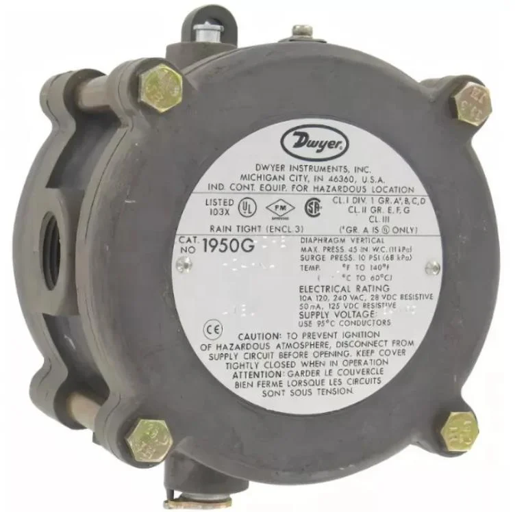 Новый и оригинальный взрывозащищенный переключатель дифференциального давления Dwyer 1950G-0-B-24-NA по хорошей