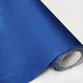 Fast Delivery Royal Blue car body interior color change micro self adhesive suede fabric vinyl wrap