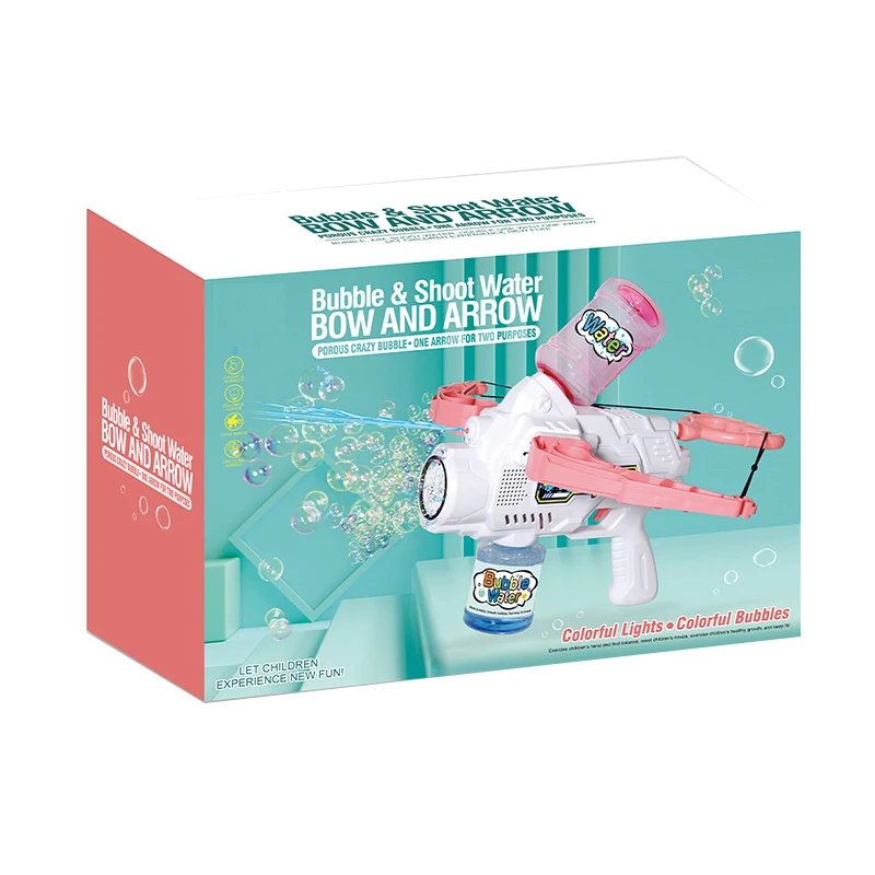 Summer Outdoor Electric Light Water Bubble Machine Toys Light crossbow Soap Toys