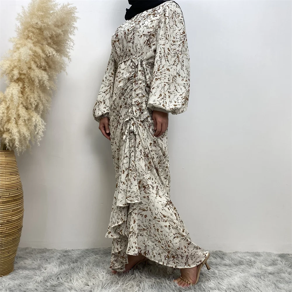 new design muslim dress Spring Sale 2024Hontri Muslim Dresses for Women Women Muslim Solid Color Button Stitching Fashion Casual Dress Long Sleeve Prayer Clothes Maxi