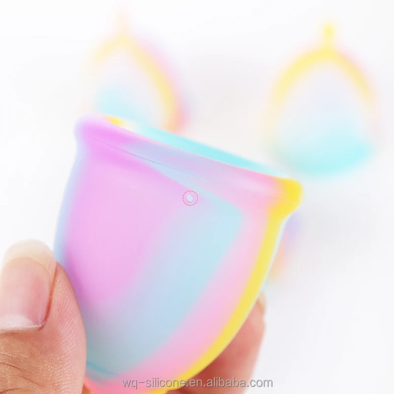 OEM Custom Logo Hot Selling High Quality BPA Free Medical Grade Silicone Women Period Rainbow Reusable Menstrual Cup manufacture