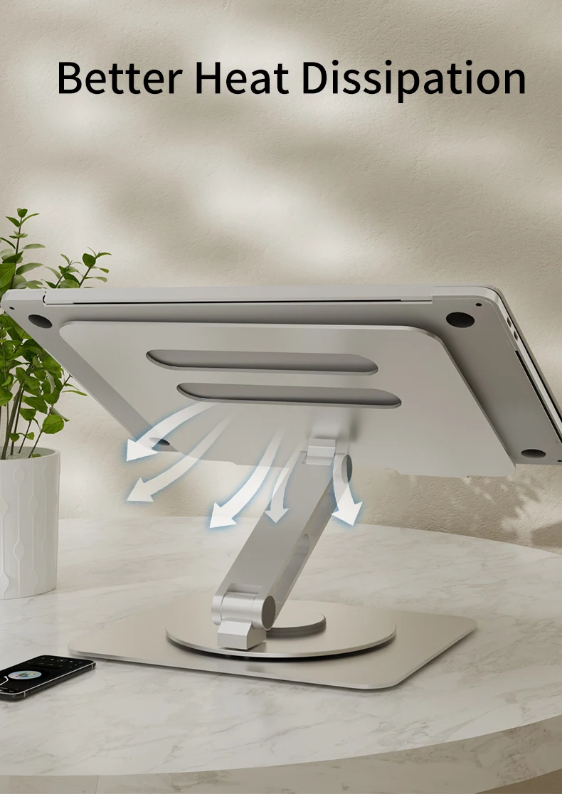 Aluminum Alloy Adjustable Height Desktop Stand 360 Degree Rotation