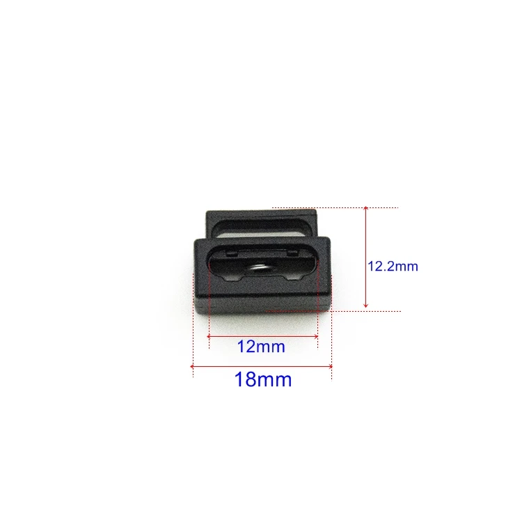 Plastic Cuboid Cord Lock Clip Clamp Big One Hole Toggle Stopper for Garment Paracord Shoes