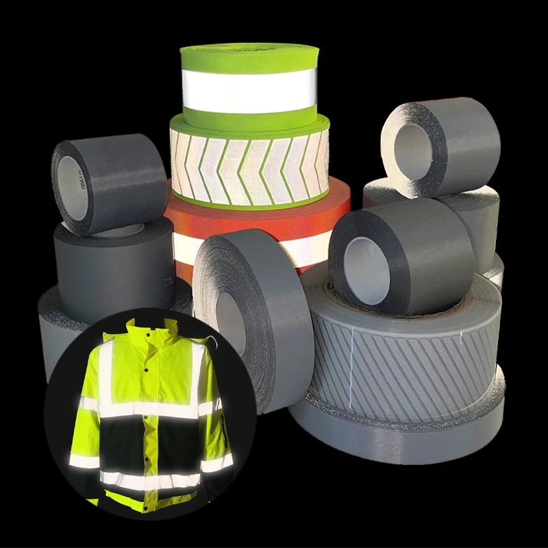 WX High Light Retro Reflective Fabric Strip High Visibility Silver Reflective Fabric Strip Reflective Safety Tape for Clothing