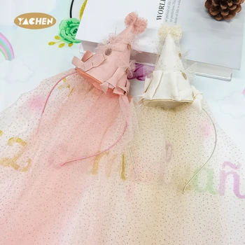 YACHEN Baby Girls Bow Theme Decorations Birthday Hat Crown 1st Birthday Party Headband for Baby Shower Party Decor Photo Props