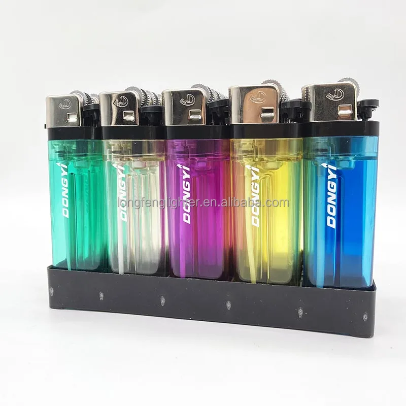 Wholesale Disposable Lighters Transparent Plastic Lighter Rechargeable