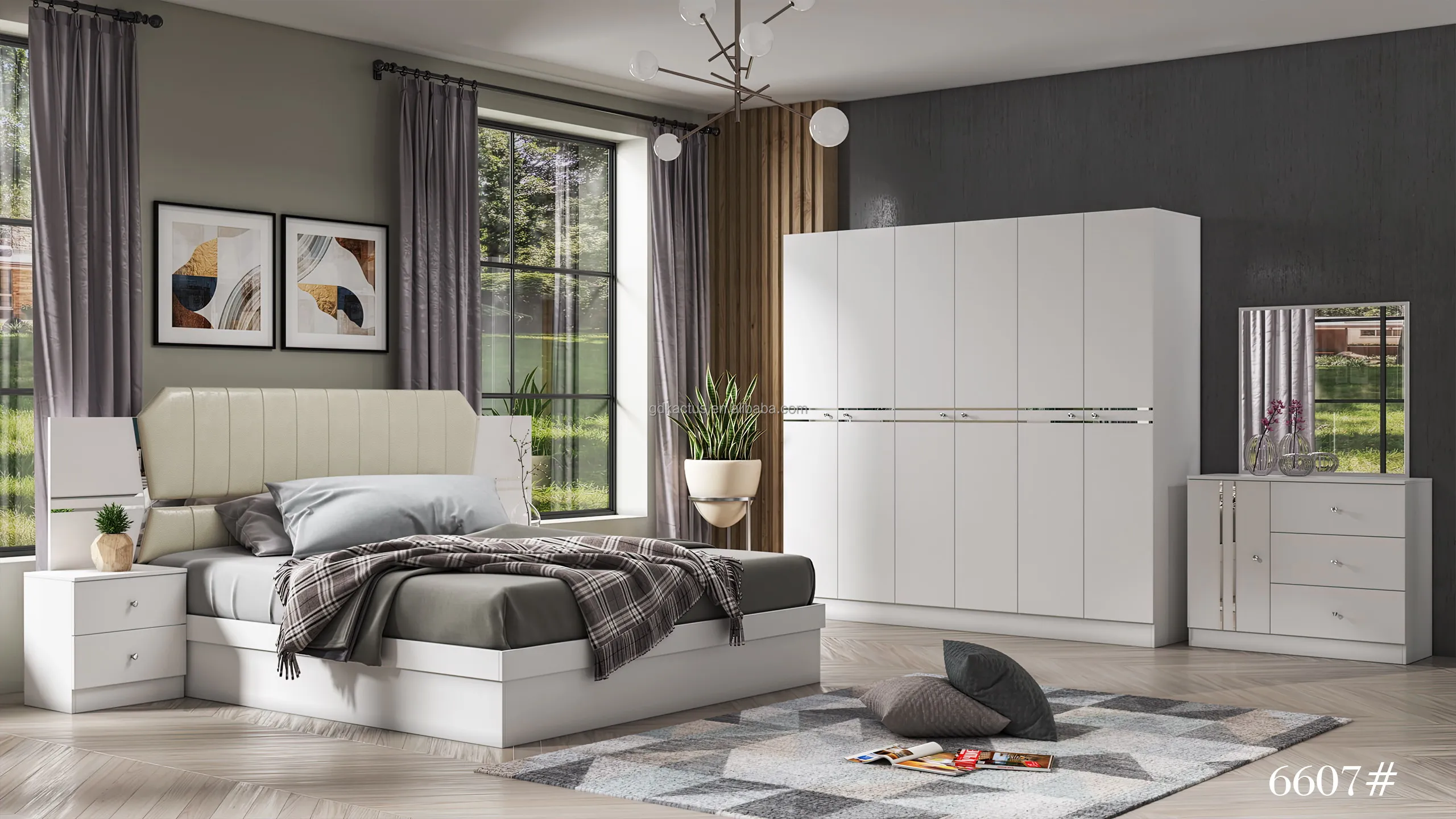 Simple Design Knock Down Packaging Mdf Melamine Elegant King Size