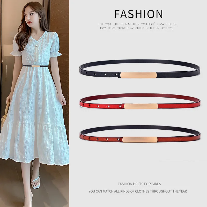 Factory Directly Sale Fashion Ladies Genuine Leather Belt Custom Logo Slim Ladies  Dress Belt| Alibaba.com