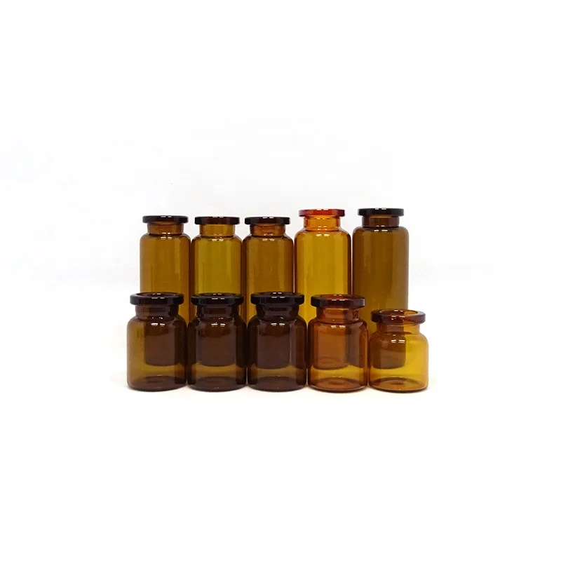 3ml 5ml 6ml 7ml 8ml 10ml Amber Glass Vial Apothecary Bottle for Medical and Cosmetic