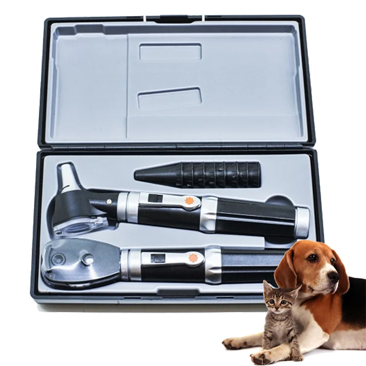 Portable Clinic Professional ENT Diagnostic Set Ophthalmoscope Otoscope for Veterinary