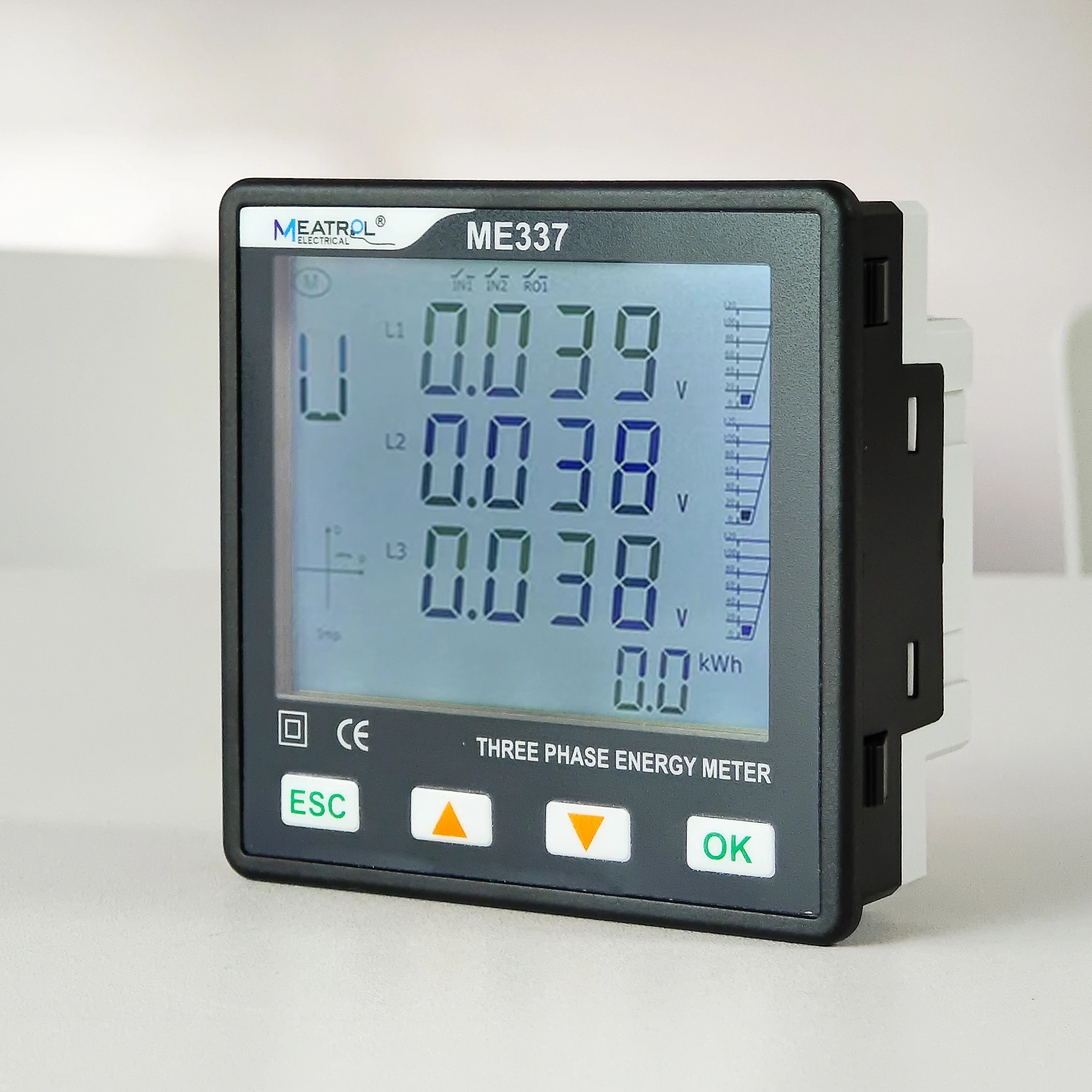 Panel Analyzer 96x96mm MEATROL ME337 LCD Modbus RS485 Power Quality Analyzer