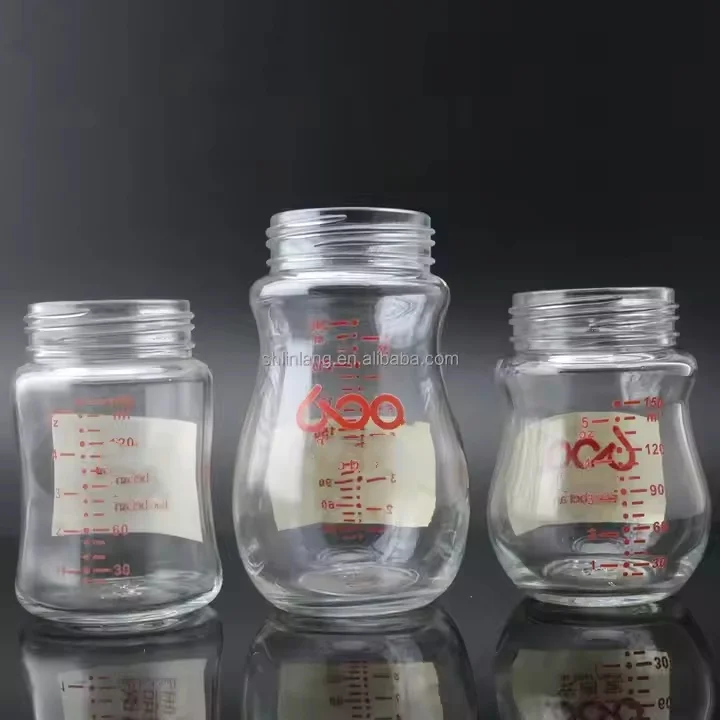 Shanghai Linlang Wide Neck Safe Toughened Glass Baby Bottle Anti-shock Baby Feeding Bottle Glass Baby Bottles