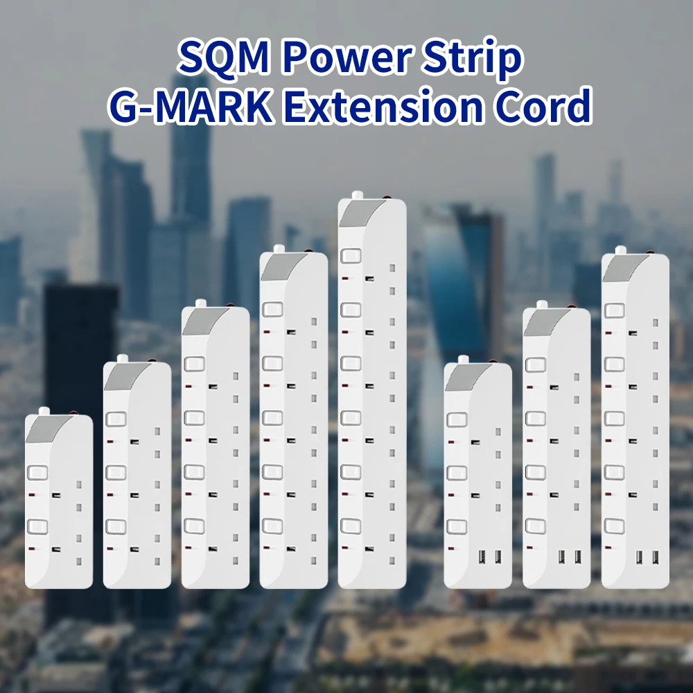 3025B USB SASO UK Extension Power Strip with USB Port for Saudi Arabia