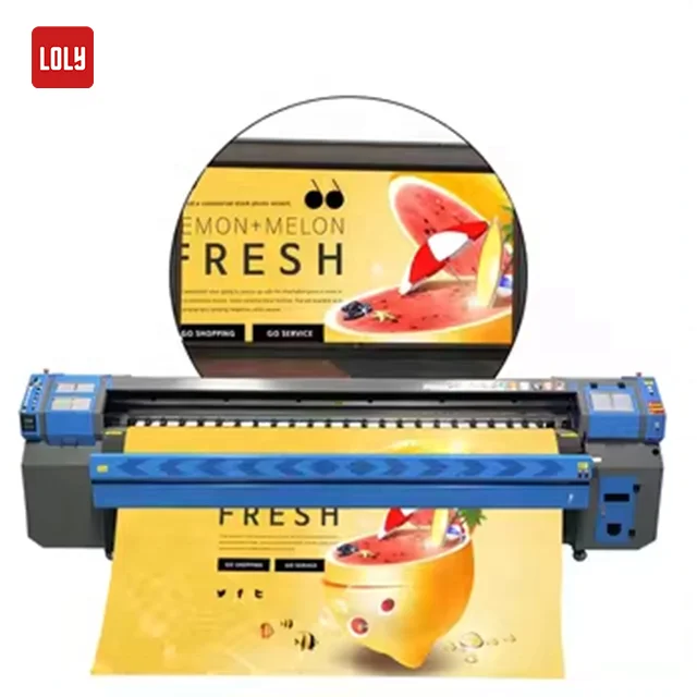 Automatic 3.2m Large Format Digital Konica 512i 1024i Outdoor Solvent Printer Machine  for Label and Paper Printing