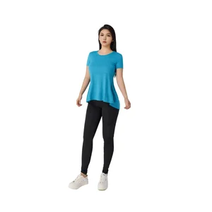 Women's Physical Fitness Breathable Lightweight Yoga Wear Breathable T-Shirts Set Solid Print Seamlessly Comfortable Sports Wear