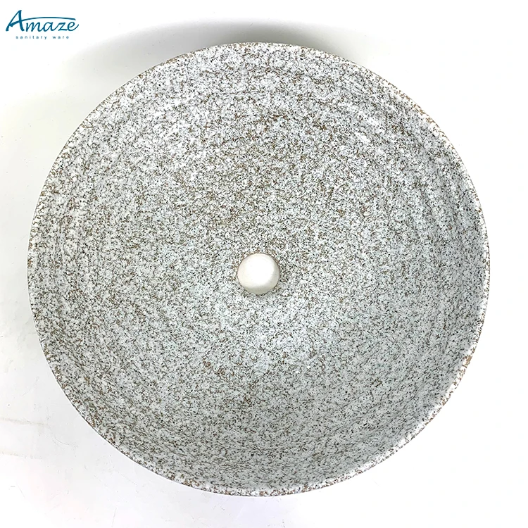 High quality artificial stone bathroom vanity sink countertop washbasin round wash hand basin factory