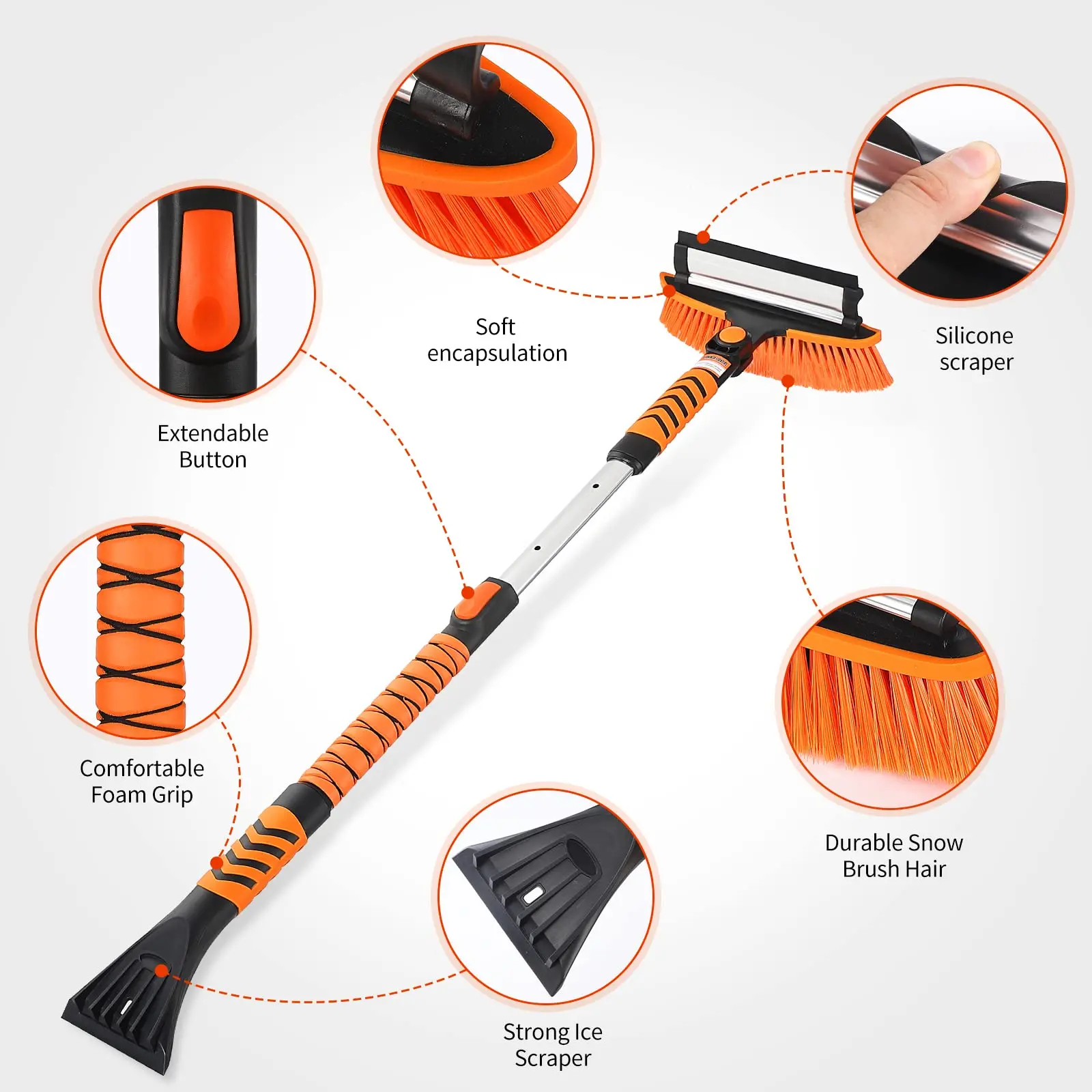 Зимний ручной съемный раздвижной автомобильный Грузовик Волшебная щетка для мытья окон снег скребок льда
