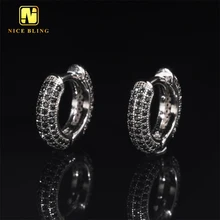 Hip Hop Jewelry Earring Moissanite Gold Plated 925 Sterling Silver Iced Out VVS Diamond Moissanite Hoop Earrings