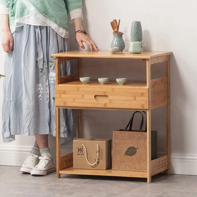 Кофейный столик, диван, бамбуковый боковой столик, домашний будильник, прикроватный столик для гостиной, балкона, квадратный