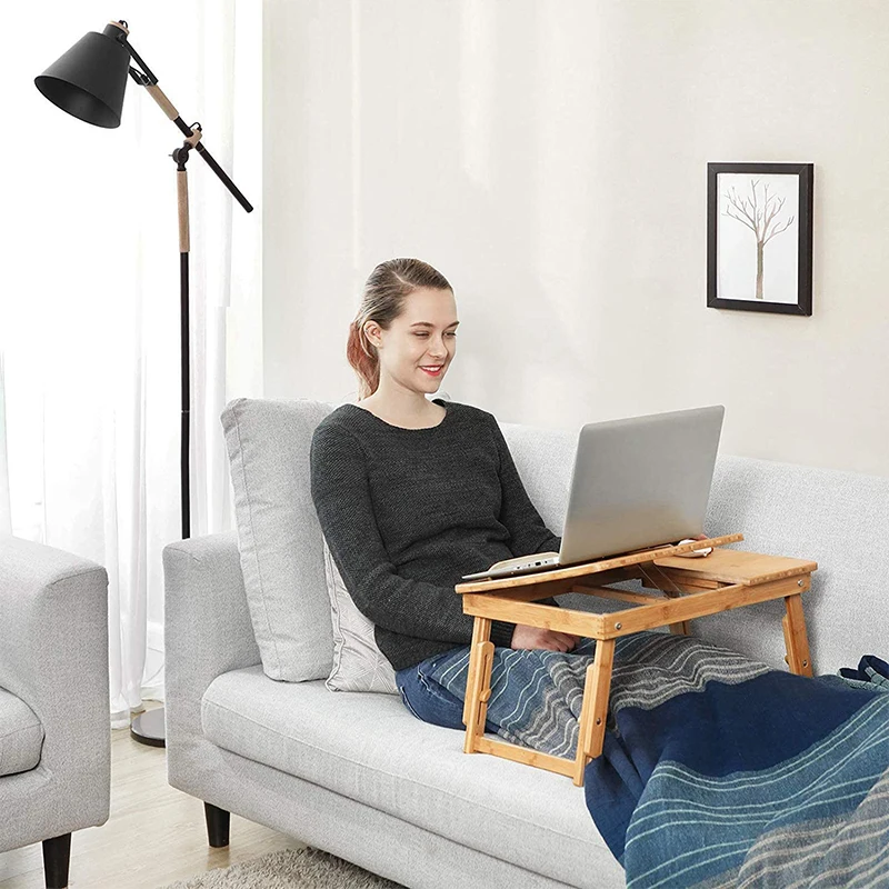 Натуральный круглый бамбуковый поднос с ручками-деревянный бамбуковый круглый поднос для журнального столика, еды, поднос WoodOttoman