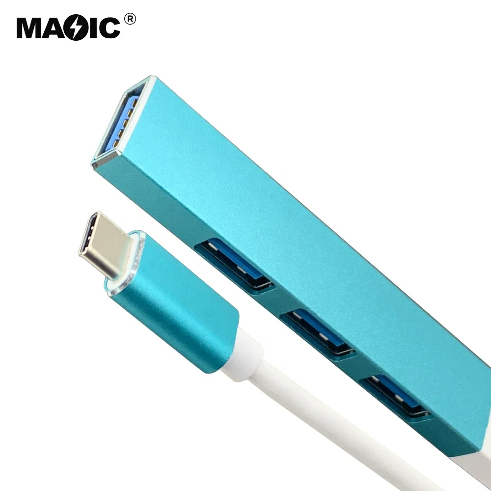 Адаптер-конвертер USB Type-C на usb-концентратор, 4 порта с одним портом usb 3,0 и тремя портами 2,0 для аксессуаров для ноутбуков