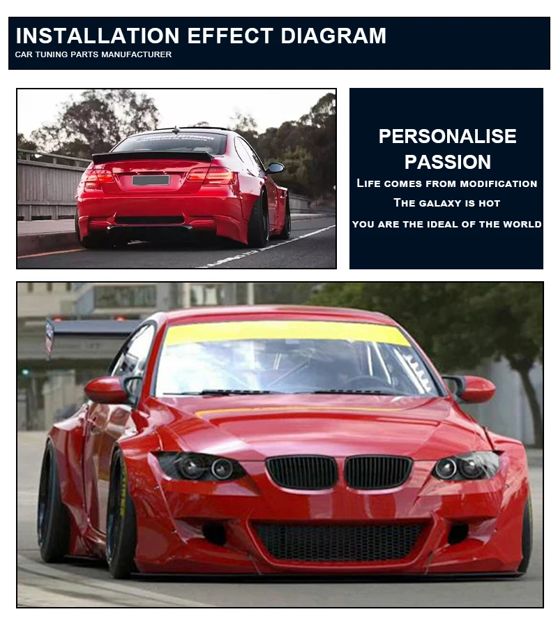 Rocket Bunny Style Wide Body Kit For Bmw 3 Series M3 E90 E92 Upgrade
