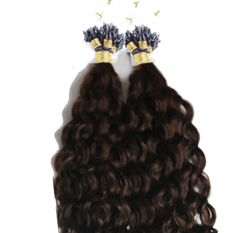 Bunte, tief gelockte Micro-Loop-Extensions aus Echthaar_voghion.com