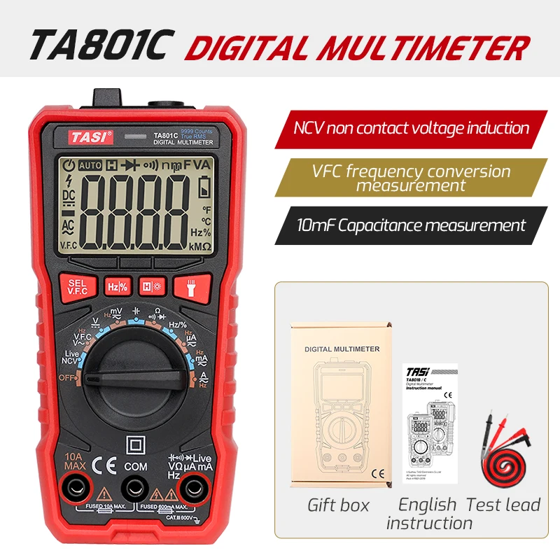 Acheter TASI TA804A/TA804B multimètre numérique testeur automatique  professionnel multimètre True RMS Ultra-mince Intelligent