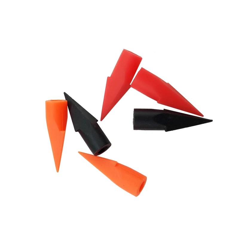 Rusoji 15pcs Black Color Soft Rubber Broadhead Arrow Tips Blunt Point