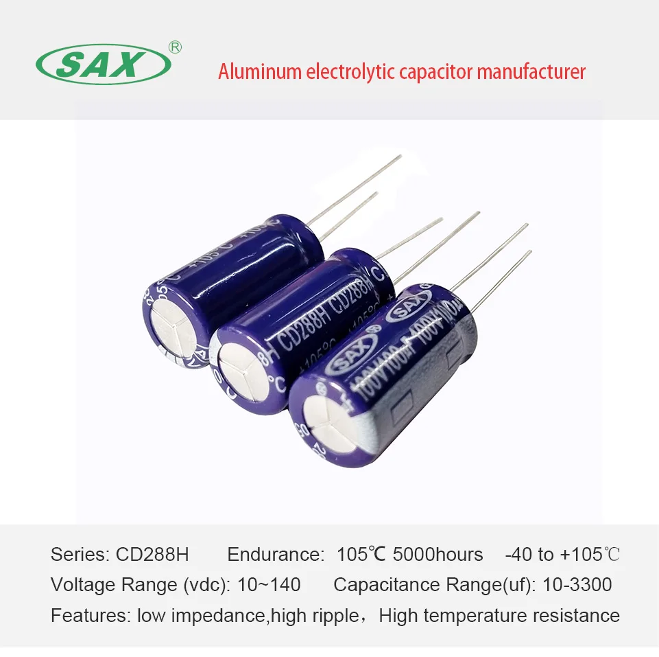 SAX CD288H 100 v 100uF green gold power supply high frequency low 