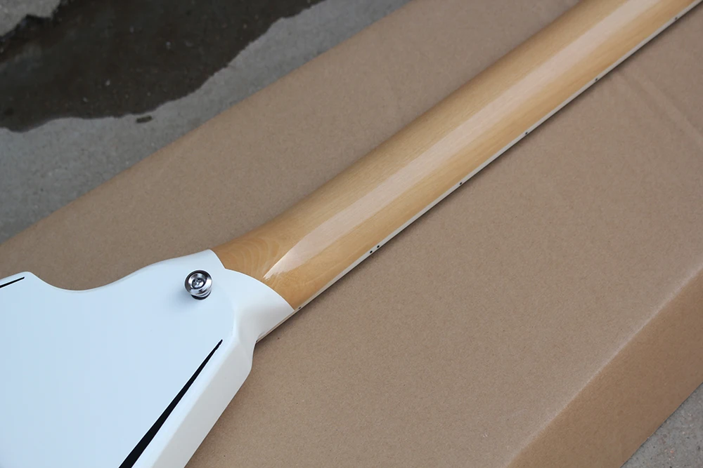 Flyoung Electric Guitar - White Flying V Shape, 6 Strings