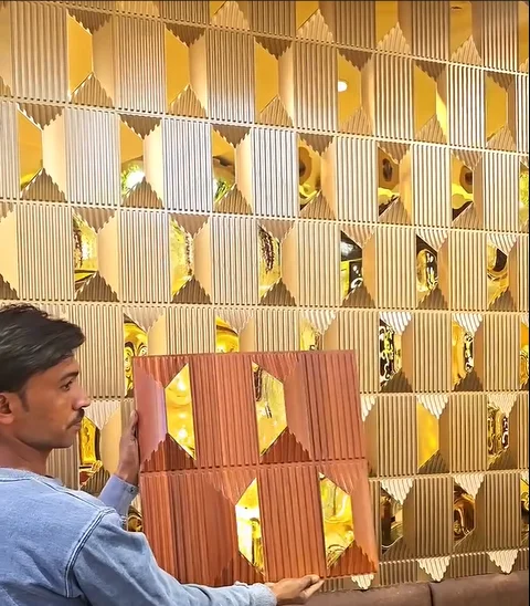 PVC Cladding Wood Wall Modern Interior Decorative 3D Fluted Pvc Wall Panels for Wall or Ceiling and Indoor TV Pvc Covering Panel