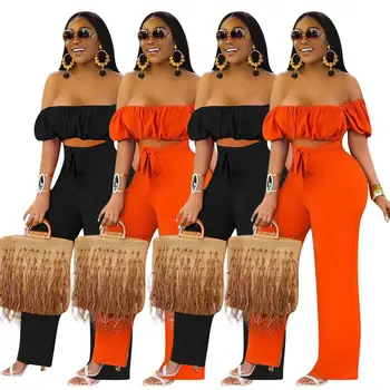 Solid Color Backless Women Sexy Design Shoulder One Piece Jumpsuit With Wide Leg Pants Jumpsuits