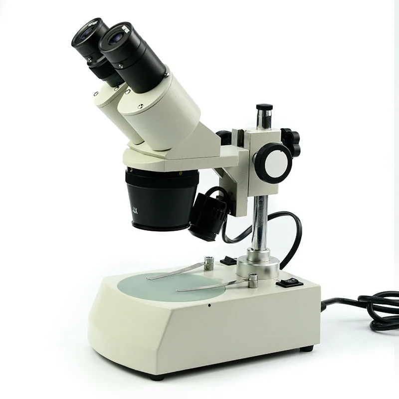 20X/40X Jewelry Gem Stereo Microscope, Binocular, Halogen Light, Track Stand + Dark Field Condenser | View Solutions Microscope Store
