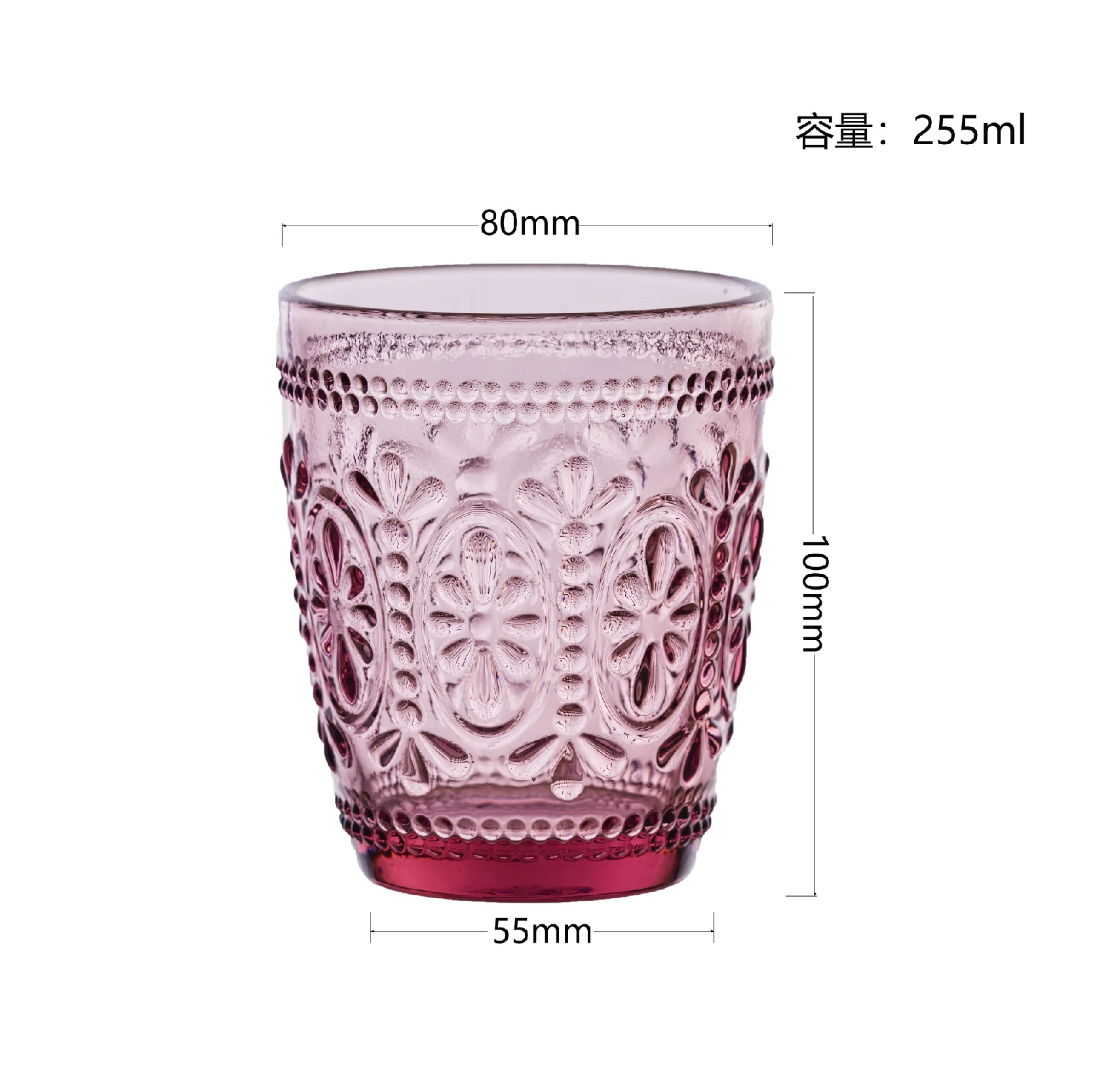Embossed Colored Tumblers Whiskey Heat-resistant Thickened Hammer Glass Cup for Office