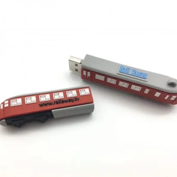 Customized PVC 3D Train Shape Usb Flash Drive 32GB, 8GB 16GB 3D Rubber Flash Drive USB, PVC USB Flash Disk