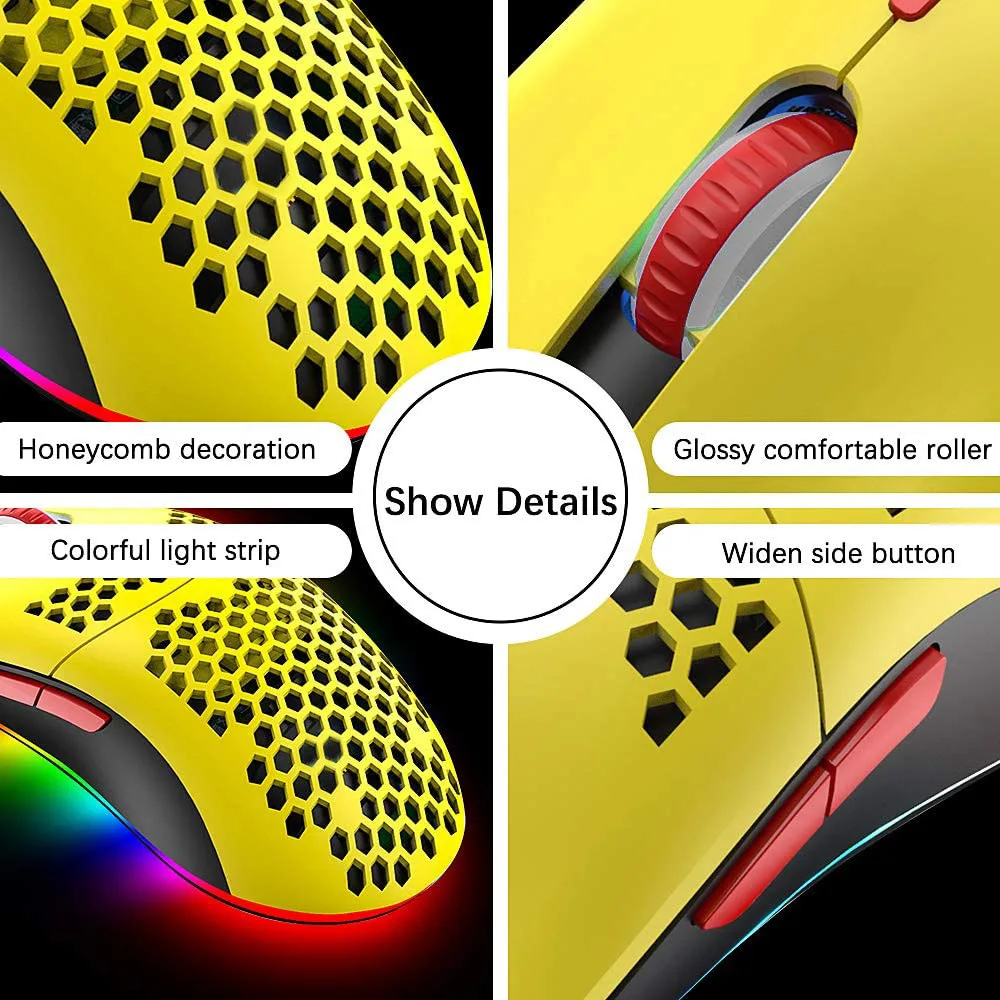 Usb  Gaming Mouse GX73 RGB Programmable Optical  Adjustable DPI 7200dpi  Oem  Wired Computer Mouse