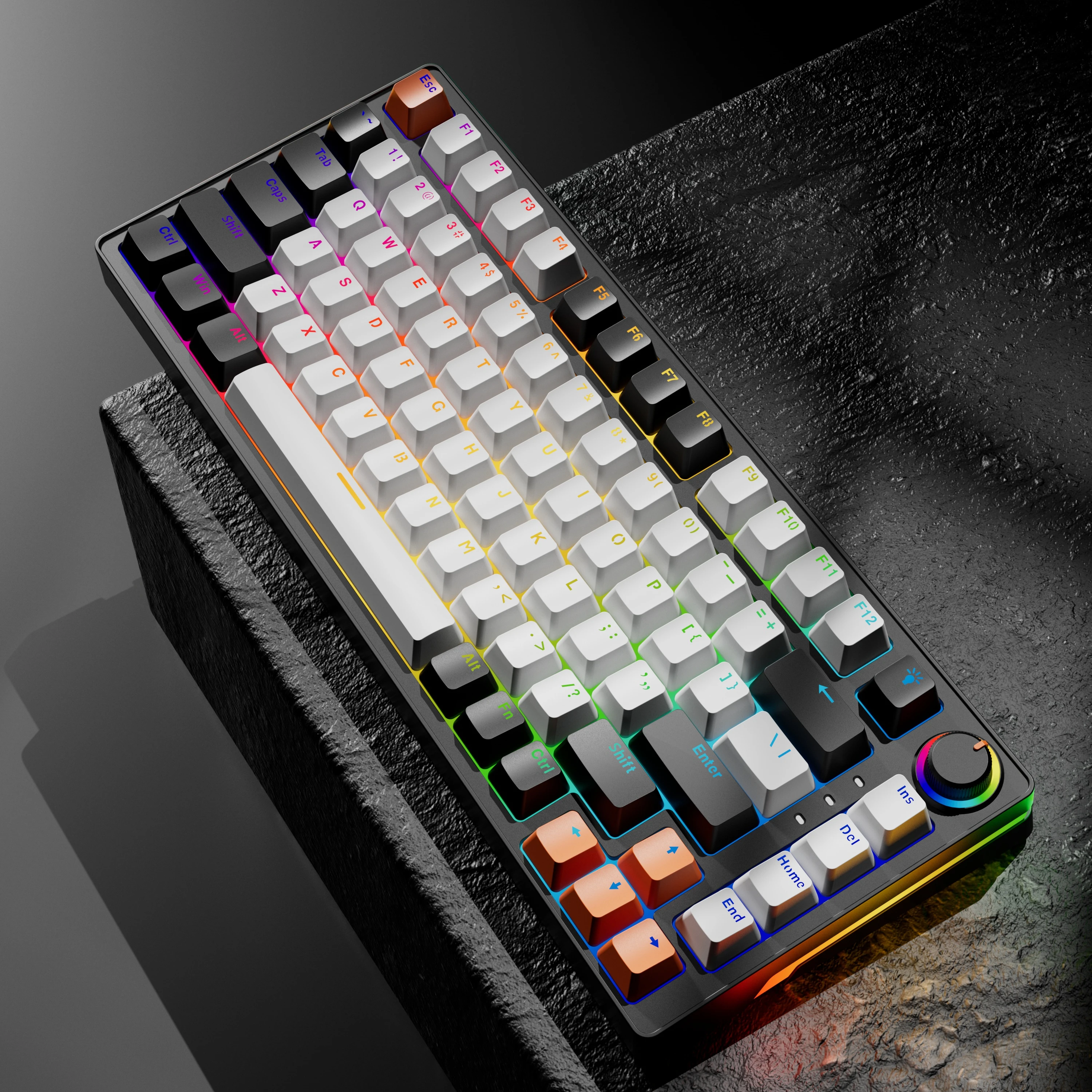 83 Keys Hot Swap Computer Keyboard 2.4G Wireless Mechanical Gaming Keyboard with Silicon Pad