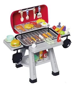 ITTL Kids Toy Kitchen Set Barbecue Grill Toy Electric Cooking Games Furnace Play Set Outdoor BBQ Toy With Smoking and Light