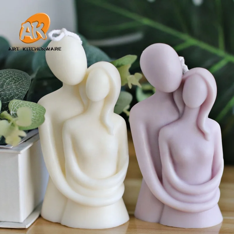 Romance coppia stampo in silicone candela gesso fai da te stampo per colata in resina epossidica desktop decorazioni per la casa stampi artigianali fatti a mano