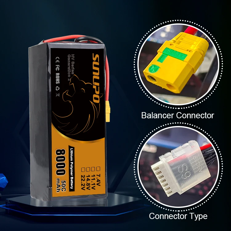 Oem 6s Uav Lipo Battery 22.2v 50c 60c Drone Batteries 4000mah 5000mah 6000mah 8000mah Drone