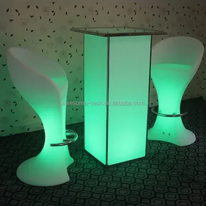 Rechargeable LED Light Bar Table Commercial Furniture with Remote Control for Restaurants Events Malls