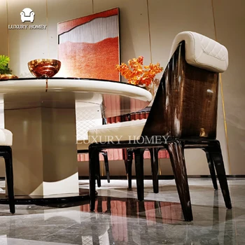 イタリアのダイニングテーブルセット6人乗り木製ダイニングテーブル